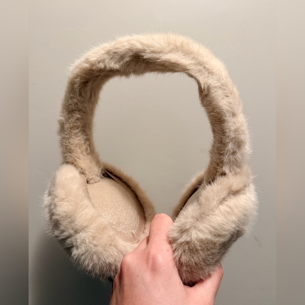 Beige Faux Fur Earmuffs – Soft, Cozy & Neutral Winter Essential